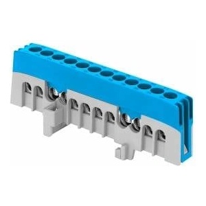 ORNO PRO insulated terminal block, N, 12 conductors, blue