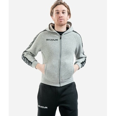 Givova Felpa Full Zip Band Grigio Melange Chiaro