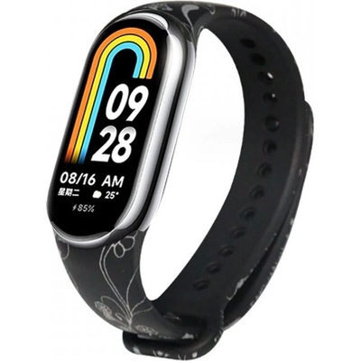 Xiaomi Stříbrné květiny - Mi Smart Band 8/9/10 náhradní náramek MBSCZ-8STK – Zboží Živě