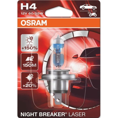 OSRAM Автомобилна крушка Osram OSR64193NL, 55W, 1000lm, H4, P43t, халогенна, 1 брой в опаковка (OSR64193NL)