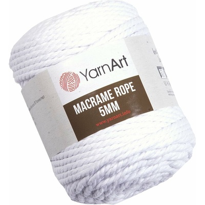 YARNART Macrame Rope 5 mm 85 m 751 White юта (Macrame Rope 5 mm 751)
