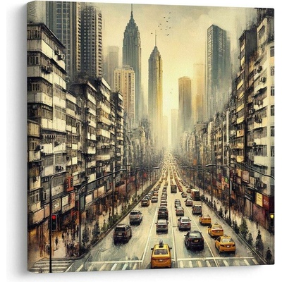 Obraz ruch velkoměsta v podvečer - 70x70