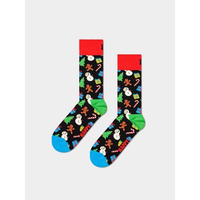 Happy Socks ponožky s vianočnými symbolmi vzor Bring It On Čierne