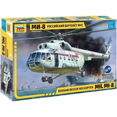Zvezda MIL Mi-8 Rescue HelicopterModel Kit 7254 1:72