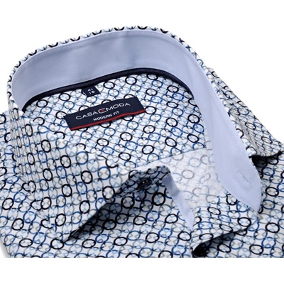 Casa Moda Modern Fit stretch košile s modrými kroužky a čtverci