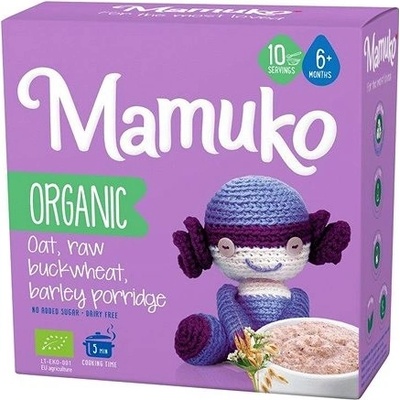 Mamuko Detská bio kaša zelená pohánka, jačmeň, ovos 200 g