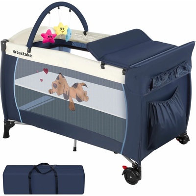 tectake 402201 slon 132x75x104cm s přebalovací podložkou a přepravní taškou modrá