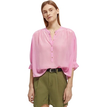 Scotch & Soda Easy Popover 3/4 Sleeve Blouse - Pink