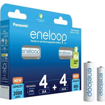 Panasonic Eneloop AA 2000mAh 4ks, AAA 800mAh 4ks BK-KJMCDE44E