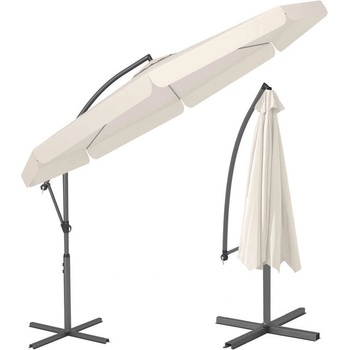 FunFit Premium накланящ се градински чадър със стоманена рамка и манивела 3, 5 м - бежов (3051)