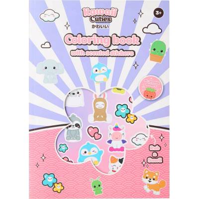 Omaľovánka VOŇAVÉ NÁLEPKY 50 Ks A4 24str. ORIGINÁL KAWAII CUTIES