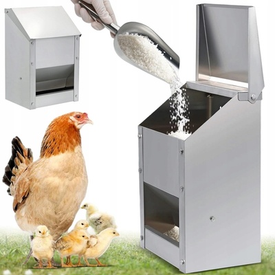 AUTOMATICKÝ KRMÍTEK ZÁSOBNÍK NEREZOVÁ KORYTO 4,5 KG PRO DRŮBEŽ DÁREK – Hledejceny.cz