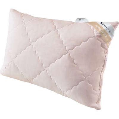 Inter-Widex luxusný prešívaný vankúš s ovčou vlnou Merino ružová 50x60