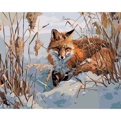 ZUTY LÍŠKA V SNEHU Rámovanie bez rámu a bez vypnutia plátna Rozmer 40 x 50 cm