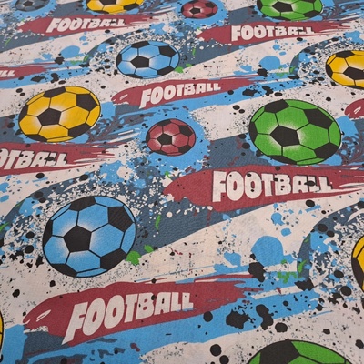 Pro útulný domov bavlněná látka MÍČE FOTBAL