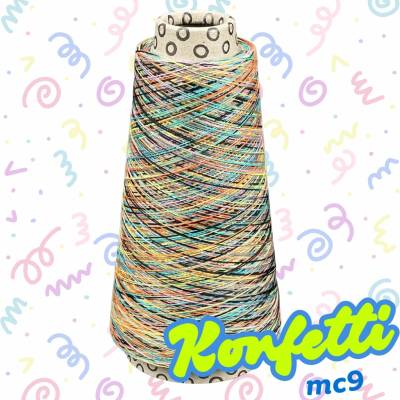 Garnmanufakture Přípletová nit Konfetti mc9 černo-barevná