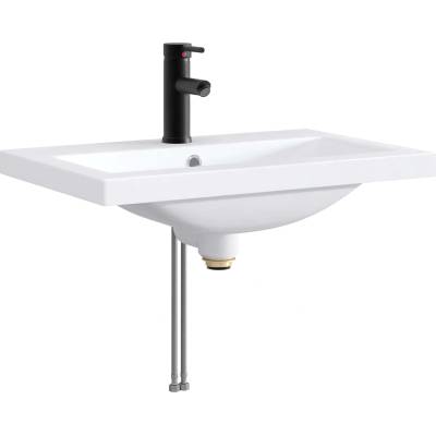 vidaXL Мивка за баня Матово черно 61 x 40 x 16, 5 см Метал (890235)
