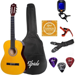 ELPIDA - Guitars Класическа китара комплект Elpida E-C39 + калъф, каподастер, тунер, колан, струни и перца