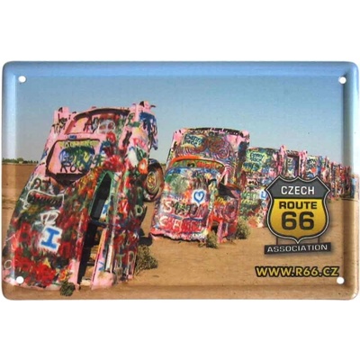 Plechové cedule Route 66 Cadillac