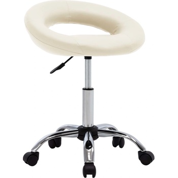 vidaXL Въртящ се трапезен стол, кремав, изкуствена кожа (3085833)