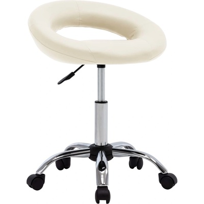 vidaXL Въртящ се трапезен стол, кремав, изкуствена кожа (3085833)