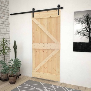 vidaXL Преплъзваща се врата 80 x 210 cm Масивна борова дървесина (3444856)