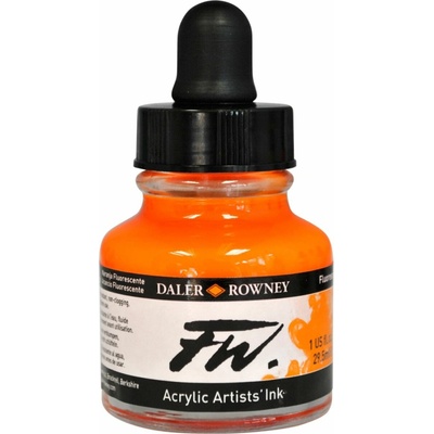 Daler Rowney akrylová tuš 29,5 ml fluo orange