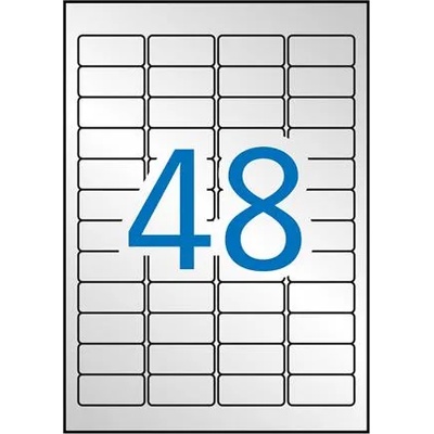APLI Етикет, 45, 7x21, 2 мм, полиестер, устойчив на атмосферни влияния, заоблена пета, APLI, сребърен, 960 етикета в опаковка 10066 (10066)