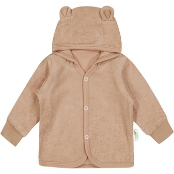 Bio Baby Бебешки суитшърт с ушички Bio Baby - 68 сm, 4-6 месеца, кафяво фроте (97222326)