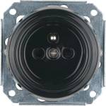 Reblig - Порцеланов ретро електрически контакт за дома без рамка 250V/16A черен (RG0208)