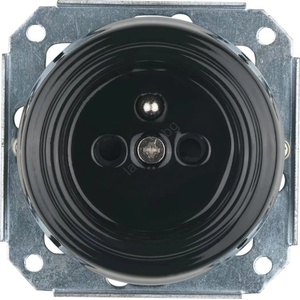 Reblig - Порцеланов ретро електрически контакт за дома без рамка 250V/16A черен (RG0208)
