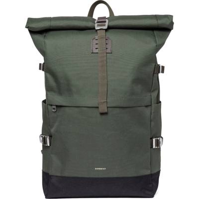 Sandqvist Дневна раница Sandqvist Icon Rolltop Backpack 26 Daypack - Dawn Green with Dark Brown Leather - размер One Size (502-9421-0311)