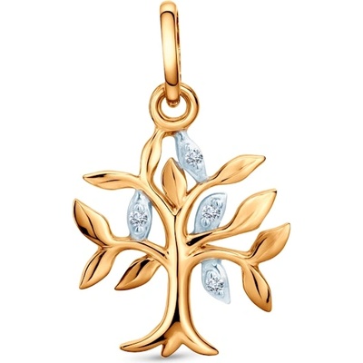 SAVICKI Висулка с дърво Savicki: двуцветно злато, диаманти