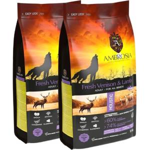AMBROSIA Adult All Breeds Fresh Venison & Lamb 2 x 12 кг