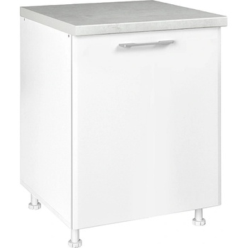 Matis Кухненски шкаф долен с една врата in mdf d60 1v бял гланц