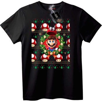 NOONEBRAND Тениска Mario Коледен Венец - 2XL, White