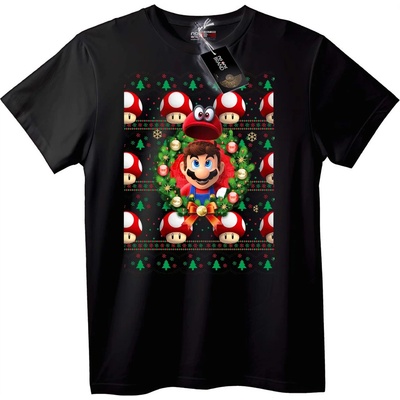 NOONEBRAND Тениска Mario Коледен Венец - 2XL, White