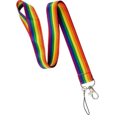 Šňůrka na krk Attos textilní na klíče mobil RAINBOW