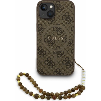 GUESS PU Leather 4G Colored Ring Strap MagSafe Заден калъф за iPhone 15 Кафяв Guess | Kafyav | ЖЕНИ | UNI