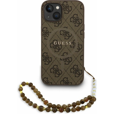 GUESS PU Leather 4G Colored Ring Strap MagSafe Заден калъф за iPhone 15 Кафяв Guess | Kafyav | ЖЕНИ | UNI