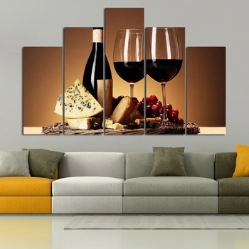 Vivid Home Декоративни панели Vivid Home от 5 части, Вино, PVC, 160x100 см, 5-та Форма №0905