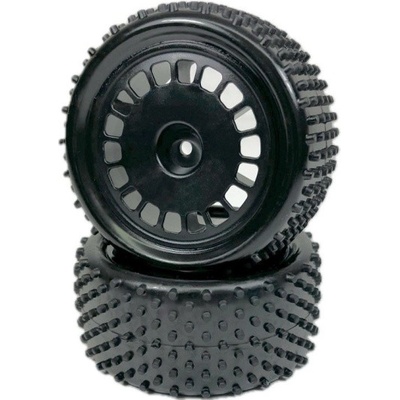 Absima buggy pneu Mini Pin včetně disku 1:10 zadní černé 2 ks