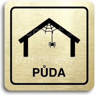 ACCEPT Piktogram půda - zlatá tabulka - černý tisk