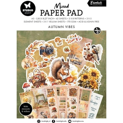 Kreativní blok Studio Light Mixed Paper Pad, A5, 42 l. - Podzimní nálada