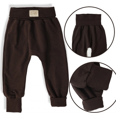 ESITO Dětské tepláky s vysokým pasem Brown hnědá