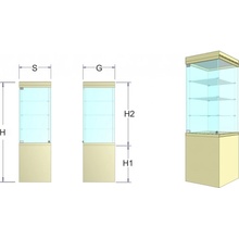 EXPOINT SBPS Výstavná vitrína s preskleným korpusom a podstavcom Název: rozmer: 100 x 50 x 60+120cm