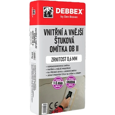 Den Braven Vnitřní a vnější štuková omítka DB II, pytel 25 kg