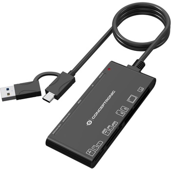 Conceptronic BIAN10B четец на карти USB 3.2 Gen 1 (3.1 Gen 1) Type-A/Type-C Черен (BIAN10B) (BIAN10B)