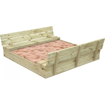 Ginger Home Дървен детски пясъчник с пейки и сгъваем капак - Ginger Home (C1113)