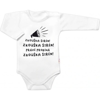 Body dlhý rukáv Zkouška sirén Baby Nellys biele